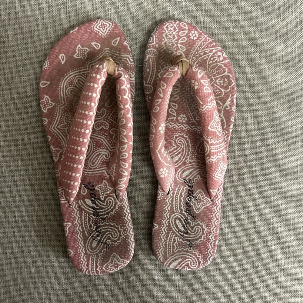 Paisley Patterned Pink Sandals free people